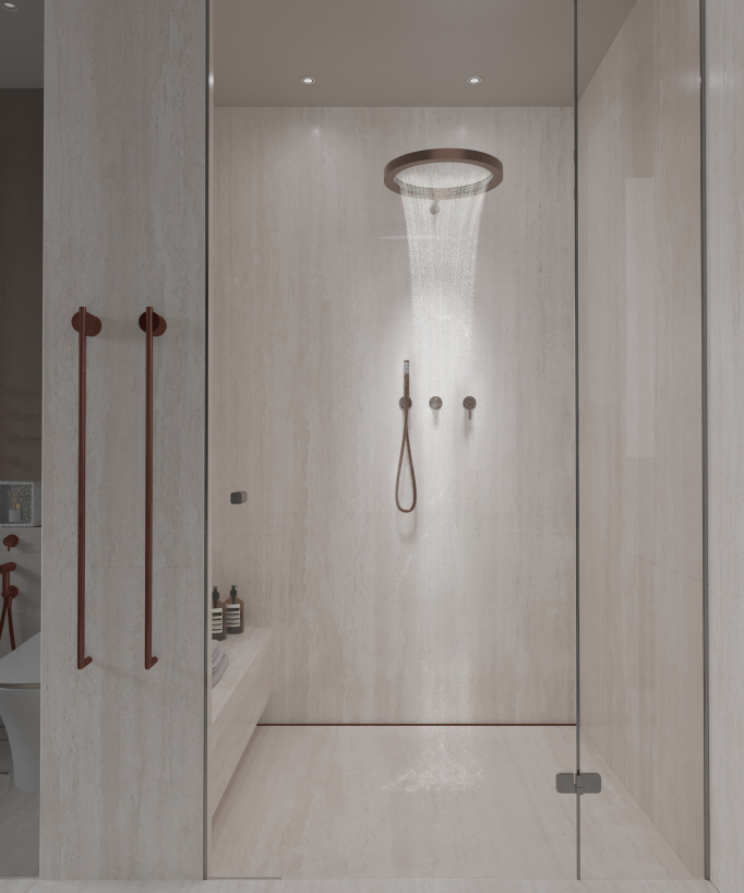 Duschsystem mit runder Regendusche - Corbeau