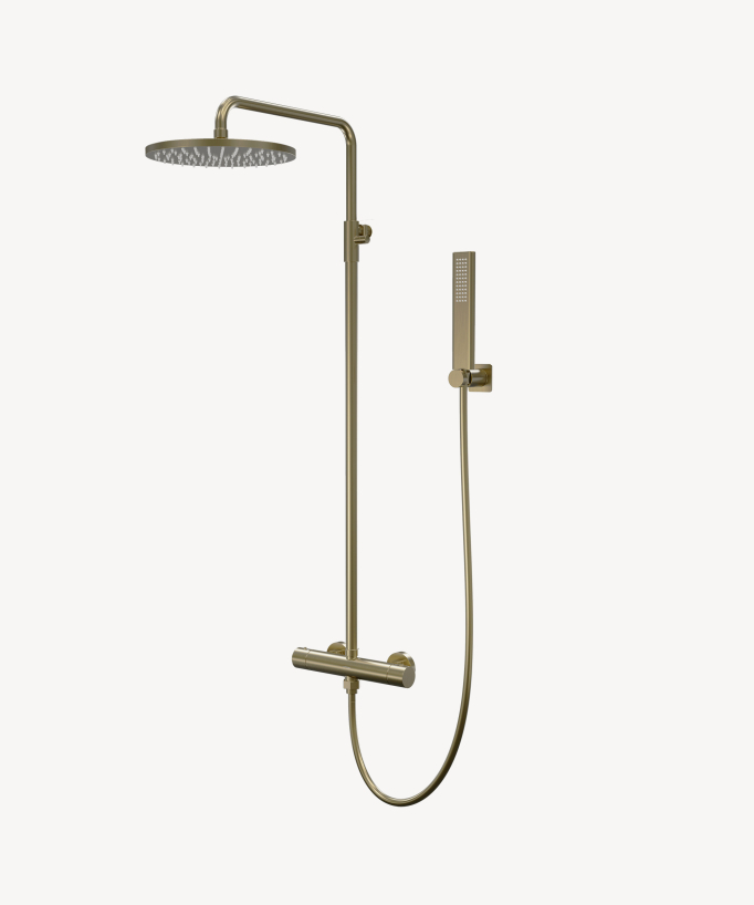 Thermostat-Duschsäule zur Wandmontage Gebürstetes Gold – Fiumina