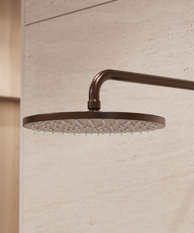 Wand-Thermostat-Duschsäule gebürstetes Roségold - Fiumina