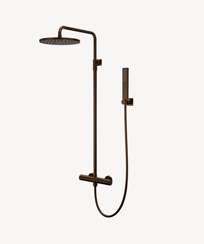 Wand-Thermostat-Duschsäule gebürstetes Roségold - Fiumina