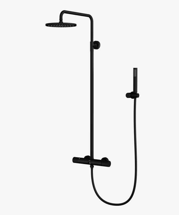 Wand-Duschsäule mit Mischer Schwarz - Leros