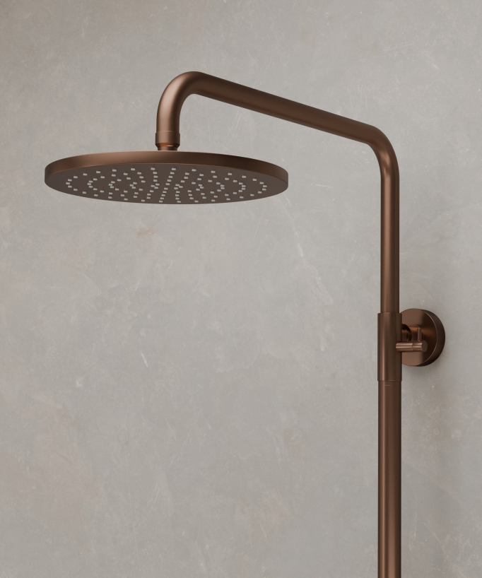 Wand-Duschsäule mit Mischer Roségold gebürstet – Leros