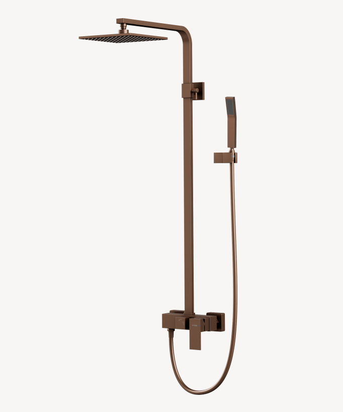 Duschsäule mit Einhebelmischer, Gebürstetes Roségold - Sirius