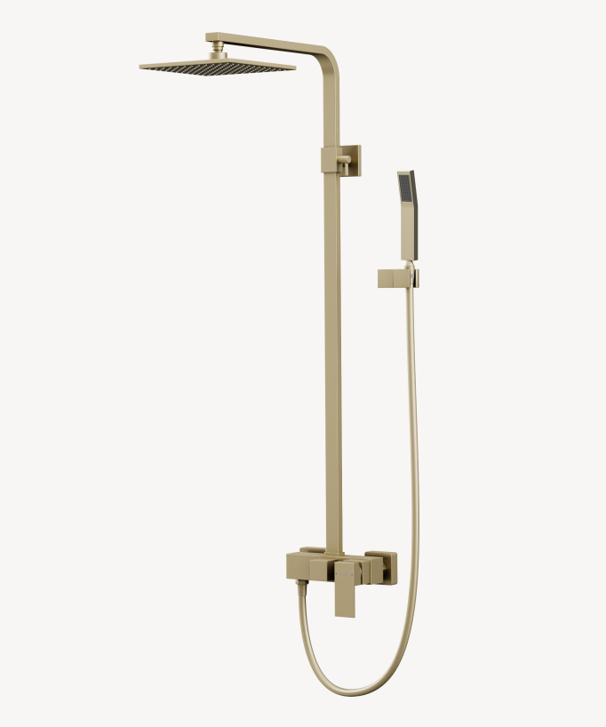 Duschsäule mit Einhebelmischer Gebürstetes Gold - Sirius