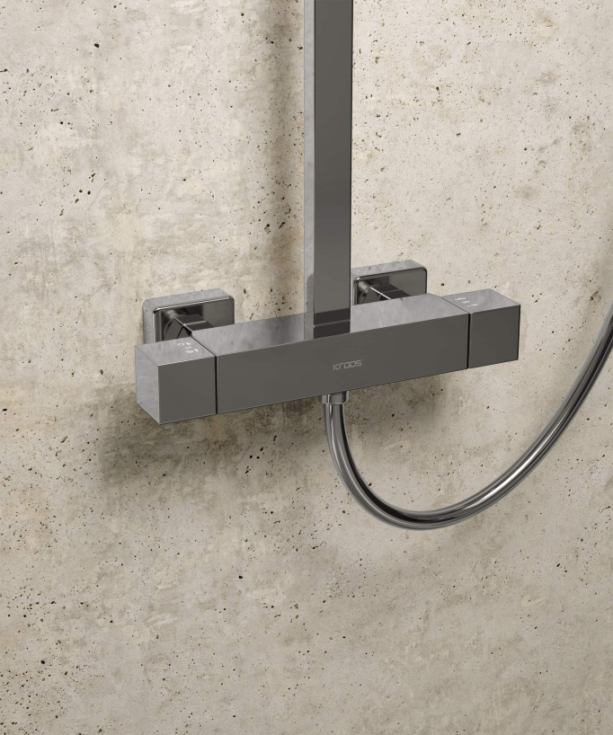 Moderne Thermostat-Duschsäule Chrom - Sirius