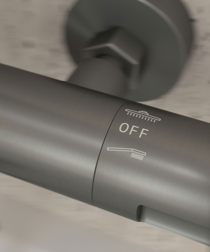 Thermostatische Dusch-Badewannenarmatur Corbeau Gunmetal mit Verbrühschutz