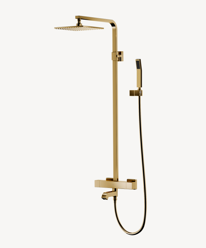 Thermostatische Dusch- und Badewannenarmatur Gold - Sirius