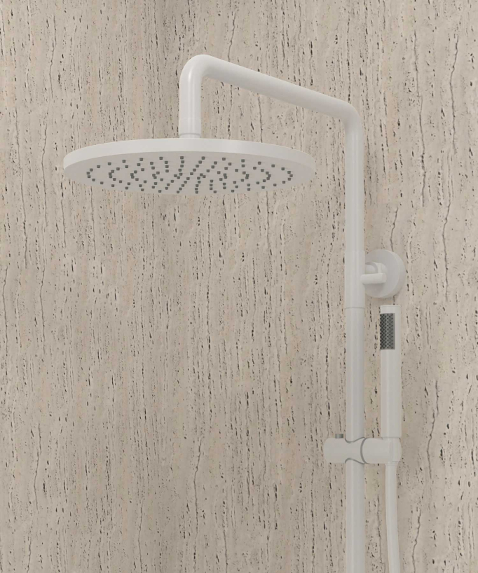 Thermostatische Dusch-Badewannenarmatur Weiß mit Verbrühschutz - Corbeau