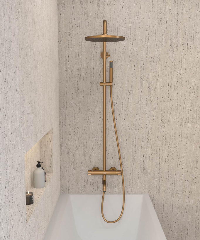 Thermostat-Duschsäule Corbeau Roségold mit Verbrühschutz