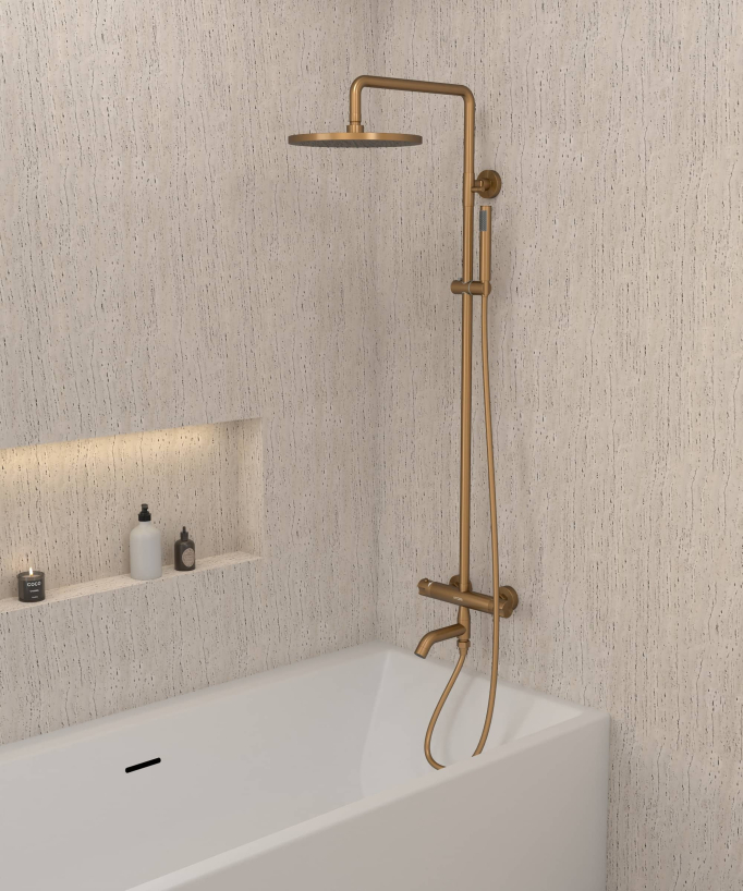 Thermostat-Duschsäule Corbeau Roségold mit Verbrühschutz