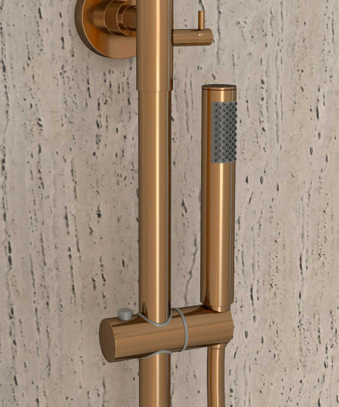 Thermostat-Duschsäule Corbeau Roségold mit Verbrühschutz