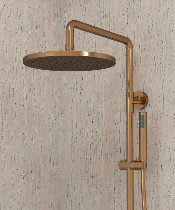 Thermostat-Duschsäule Corbeau Roségold mit Verbrühschutz