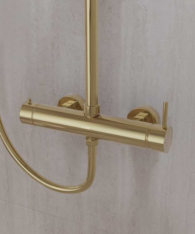 Duschsäule mit mechanischer Mischbatterie Wandmontage Gold - Corbeau