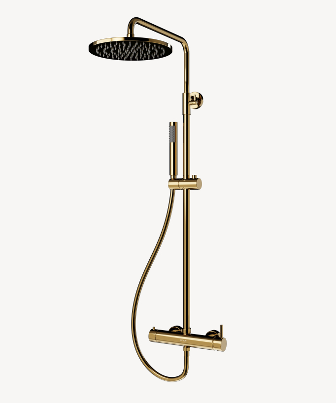 Duschsäule mit mechanischer Mischbatterie Wandmontage Gold - Corbeau
