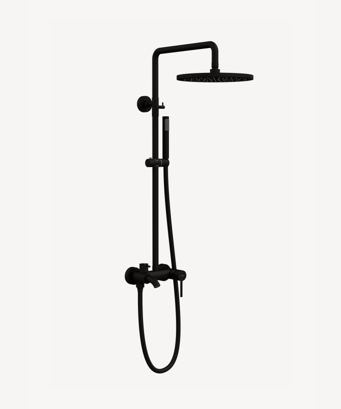 Duschsystem für Badewanne mit Umsteller Schwarz - Corbeau