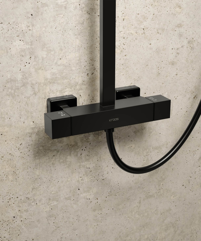 Thermostatische Duschsäule Schwarz Modern - Sirius