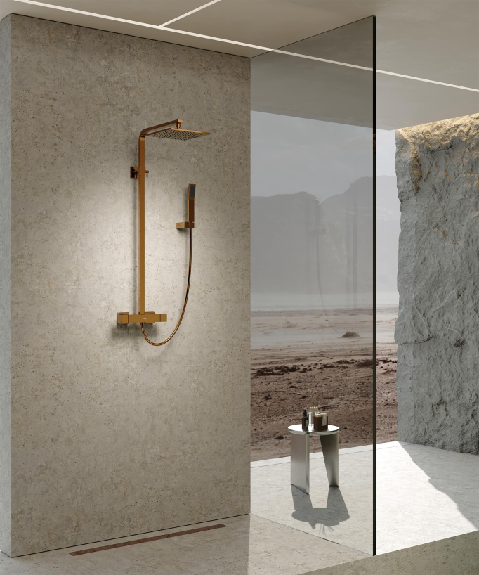Thermostatische Duschsäule Roségold modern - Sirius