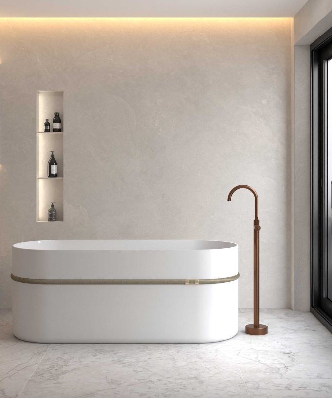 Standarmatur Badewanne Einhebelmischer, Gebürstetes Roségold - Corbeau