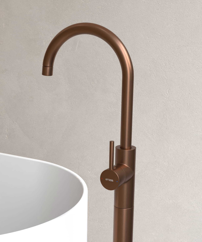 Standarmatur Badewanne Einhebelmischer, Gebürstetes Roségold - Corbeau