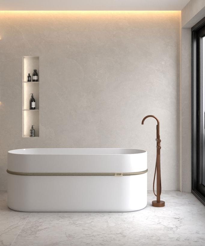 Standarmatur Badewanne/Dusche, gebürstetes Roségold - Corbeau