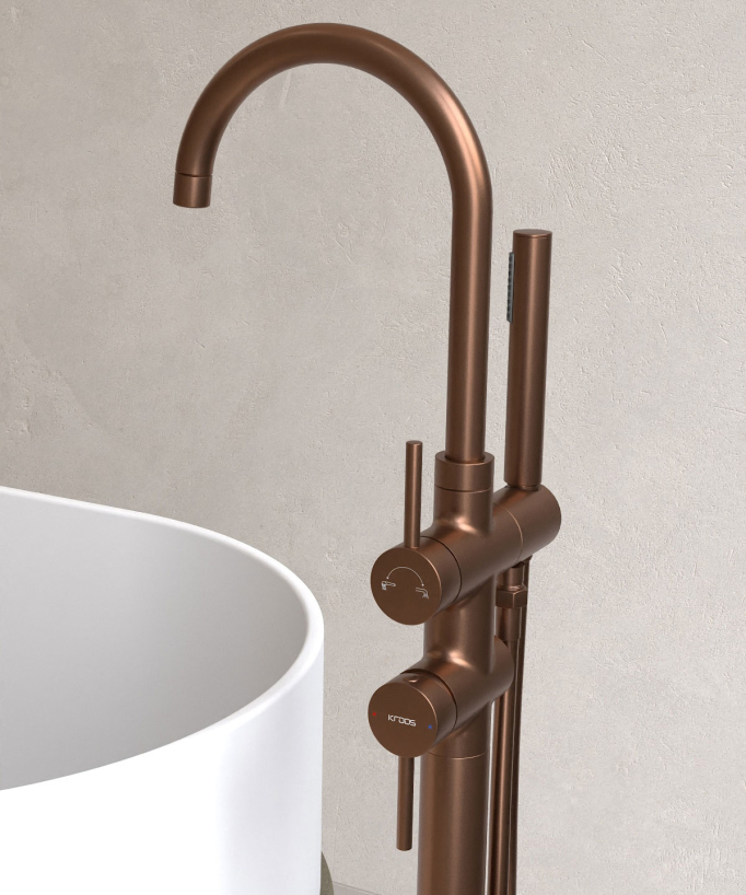 Standarmatur Badewanne/Dusche, gebürstetes Roségold - Corbeau