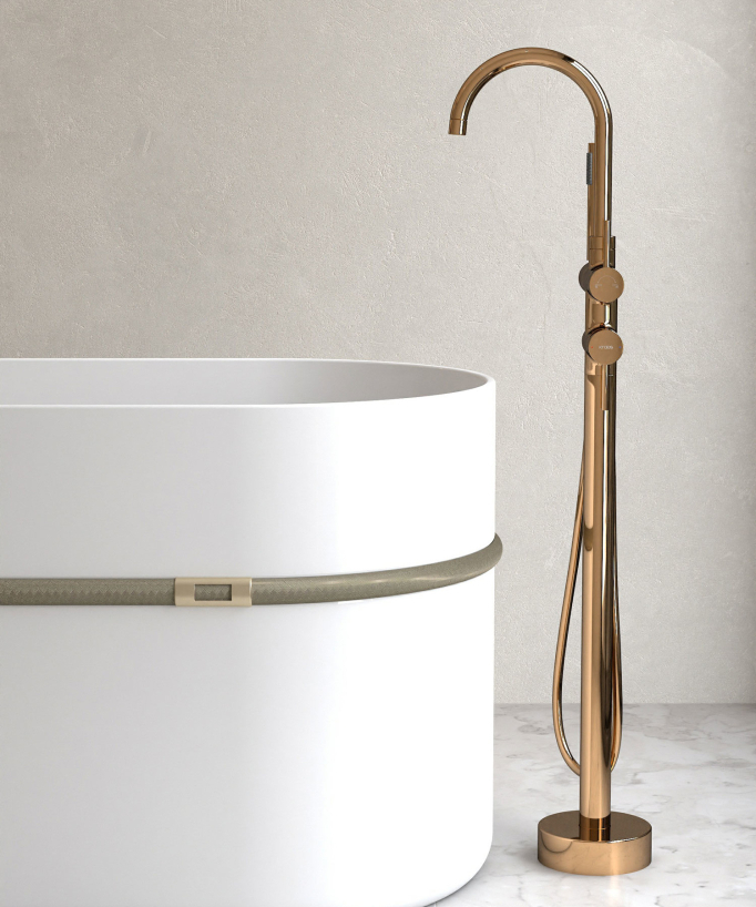 Stand-Badewannenarmatur Rosegold - Corbeau