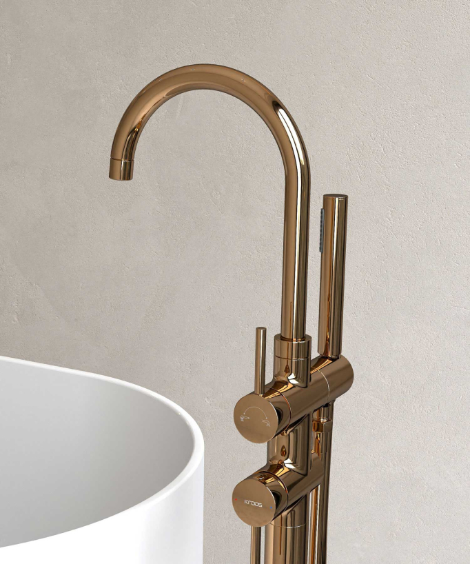Stand-Badewannenarmatur Rosegold - Corbeau