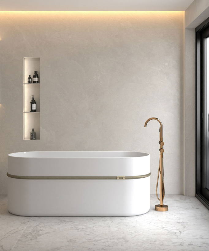 Stand-Badewannenarmatur Rosegold - Corbeau