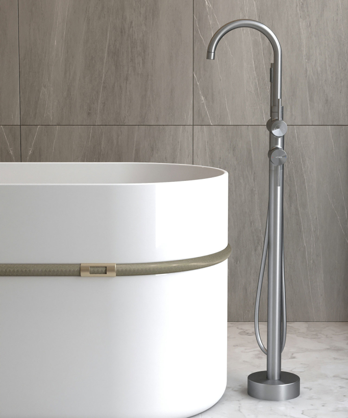 Stand-Badewannenarmatur Gun Metal – Corbeau