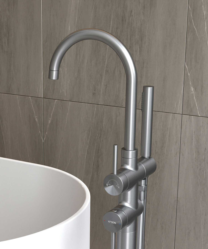 Stand-Badewannenarmatur Gun Metal – Corbeau