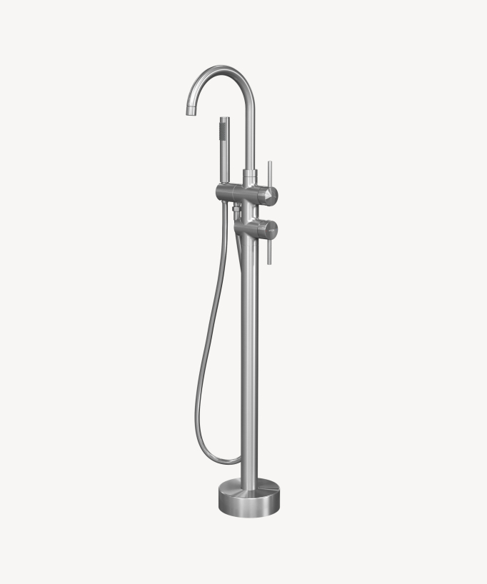 Standarmatur Badewanne mit Handbrause Nickel gebürstet - Corbeau
