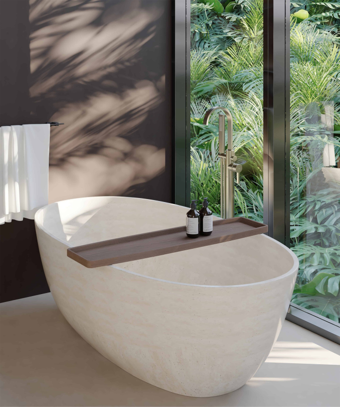 Standarmatur Badewanne & Dusche, gebürstetes Gold - Fiumina