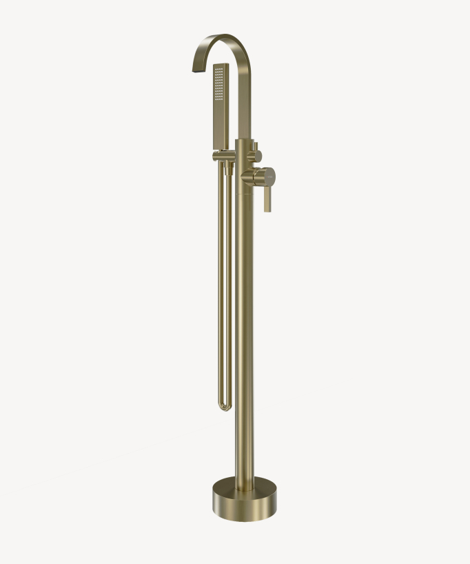 Standarmatur Badewanne & Dusche, gebürstetes Gold - Fiumina
