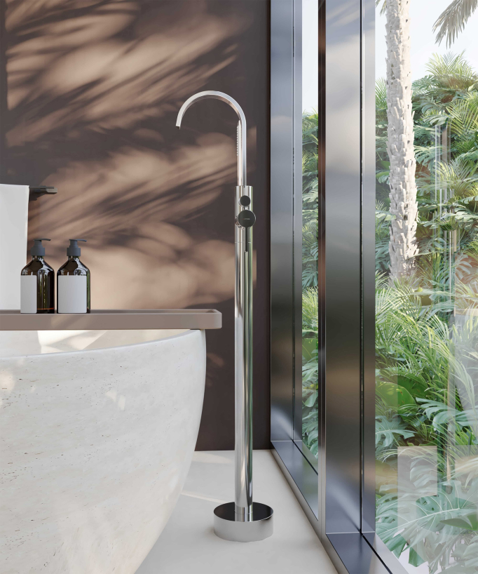 Stand-Badewannenarmatur Chrom – Fiumina