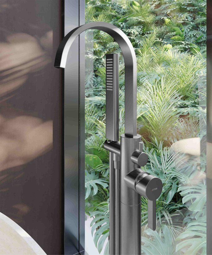 Standarmatur für Badewanne & Dusche, Gun Metal - Fiumina