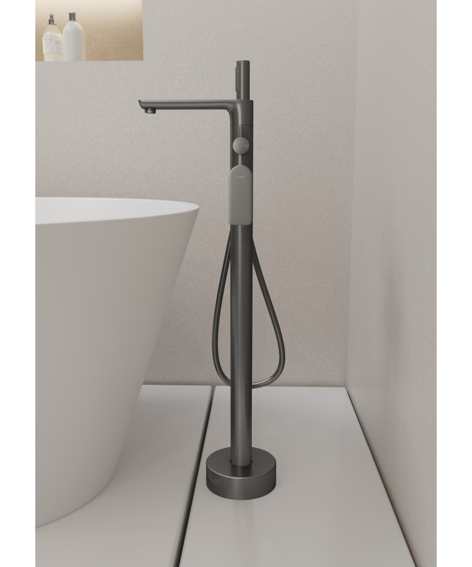 Stand-Badewannenarmatur Gunmetal – Nunki