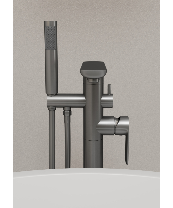 Stand-Badewannenarmatur Gunmetal – Nunki