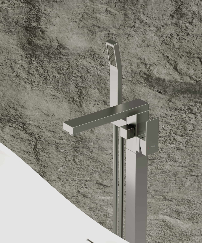 Stand-Badewannenarmatur Nickel gebürstet - Sirius