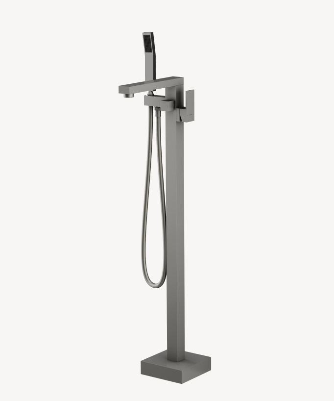 Stand-Badewannenarmatur Nickel gebürstet - Sirius