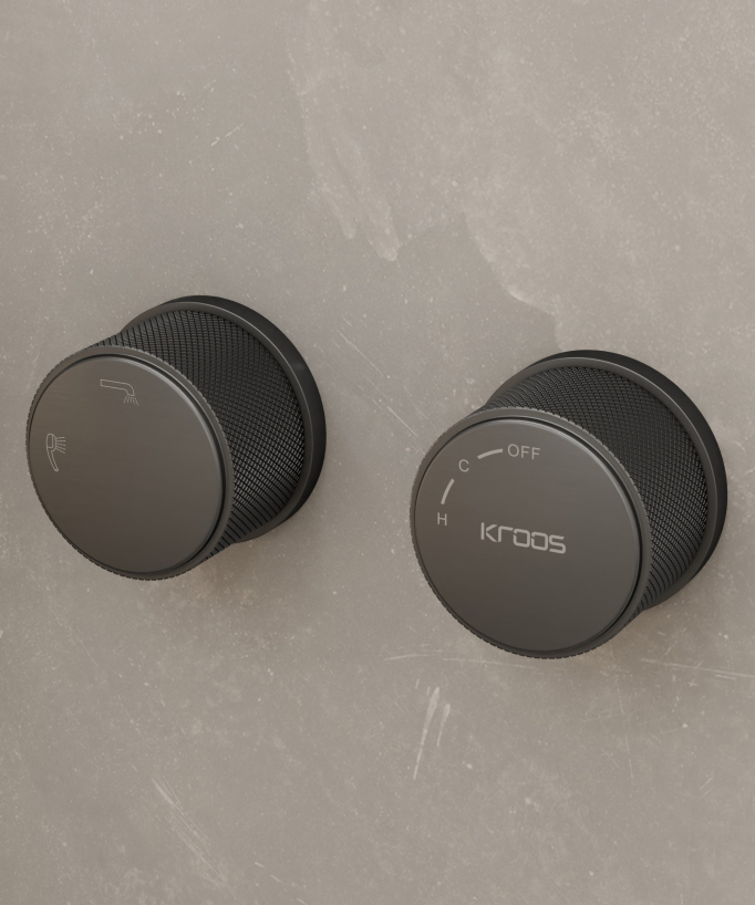 Stand- und Unterputz-Badewannenarmatur Gun Metal - Leros
