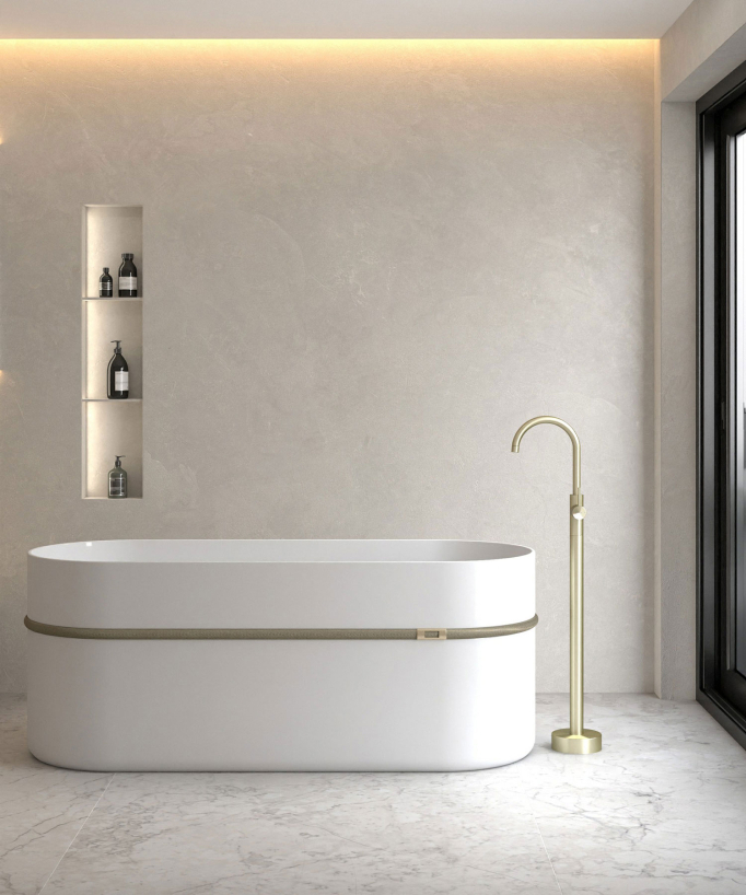 Standarmaturen-Badewannenmischer gebürstetes Gold – Corbeau