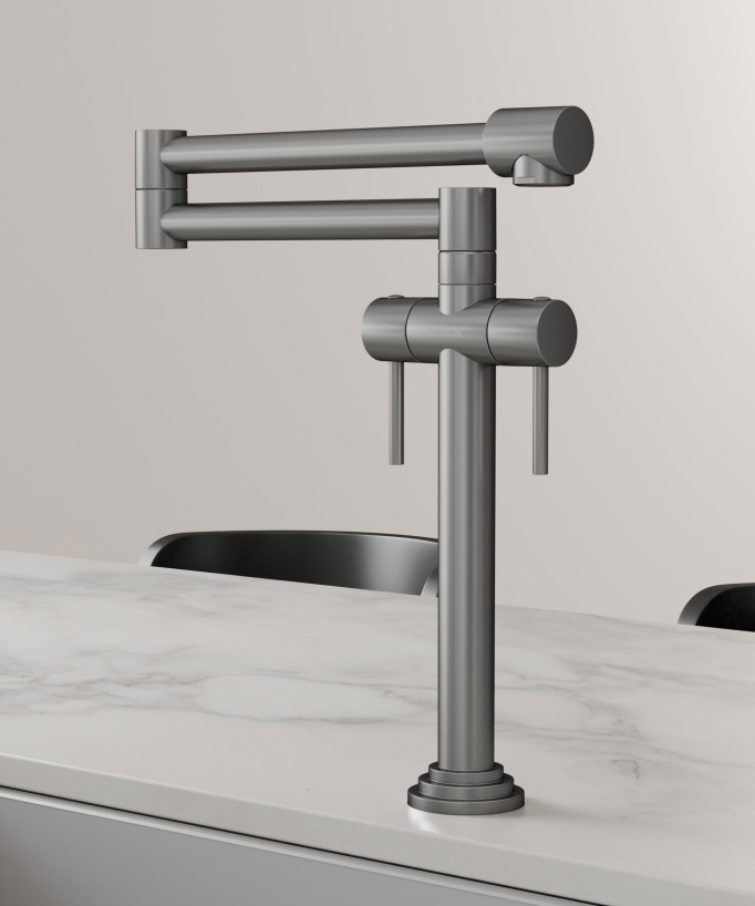 Küchenarmatur im Retro-Stil – Gebürstetes Nickel