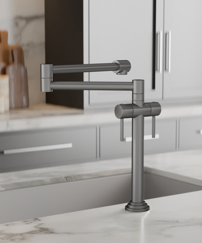 Küchenarmatur im Retro-Stil – Gebürstetes Nickel