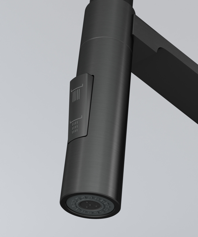 Moderne Küchenarmatur mit Brause – Gunmetal