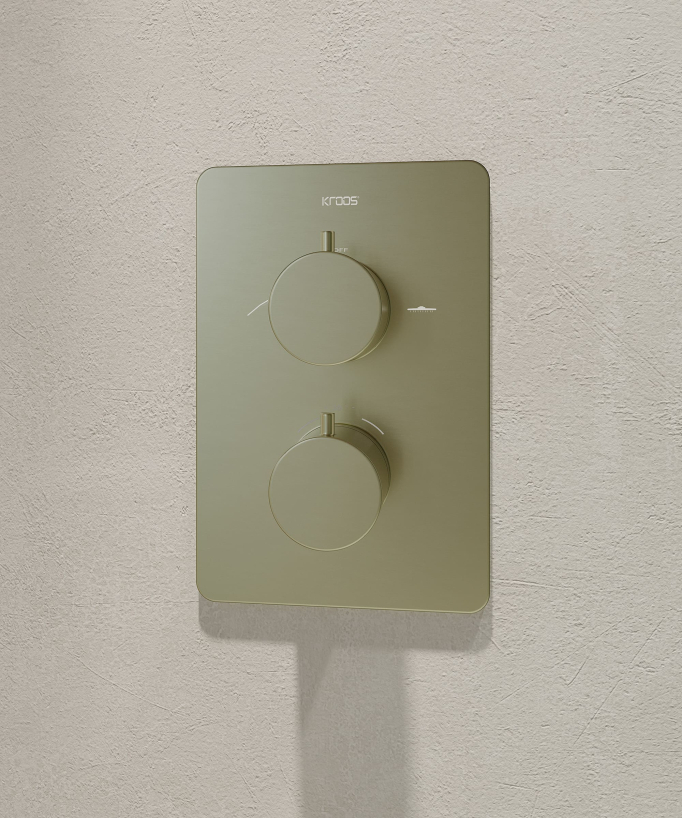 Unterputz Dusch-Thermostat-Set, gebürstetes Gold – Fiumina