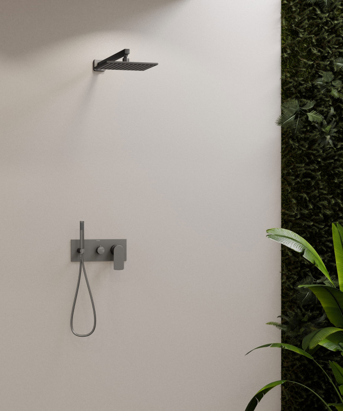 Unterputz-Duschsäule, 2 Funktionen, Gunmetal – Nunki