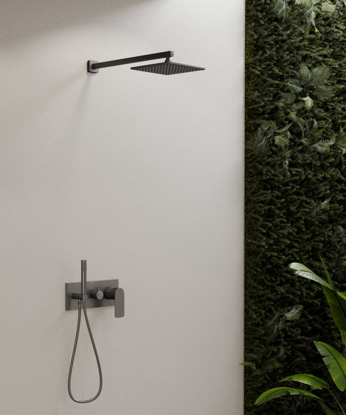 Unterputz-Duschsäule, 2 Funktionen, Gunmetal – Nunki