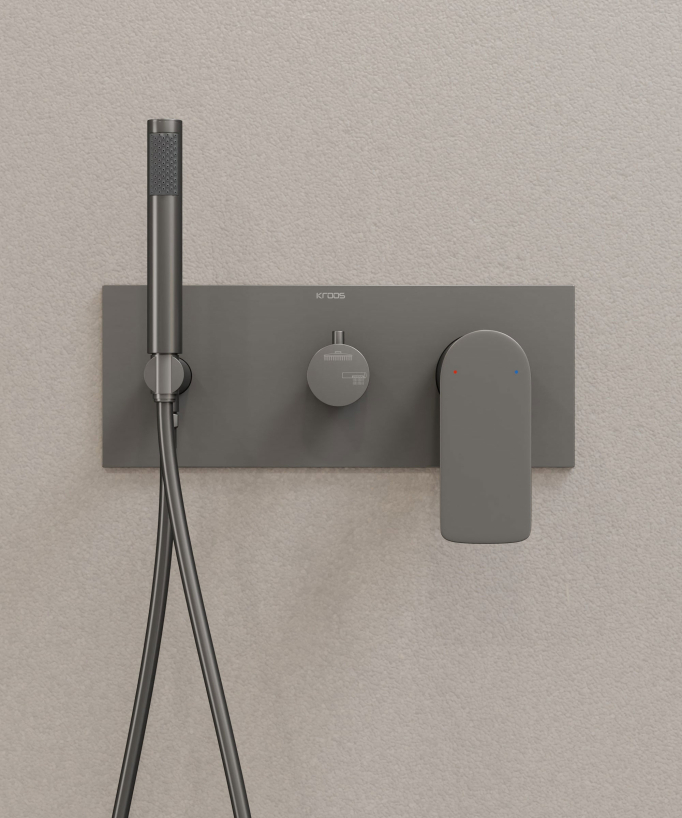 Unterputz-Duschsäule, 2 Funktionen, Gunmetal – Nunki