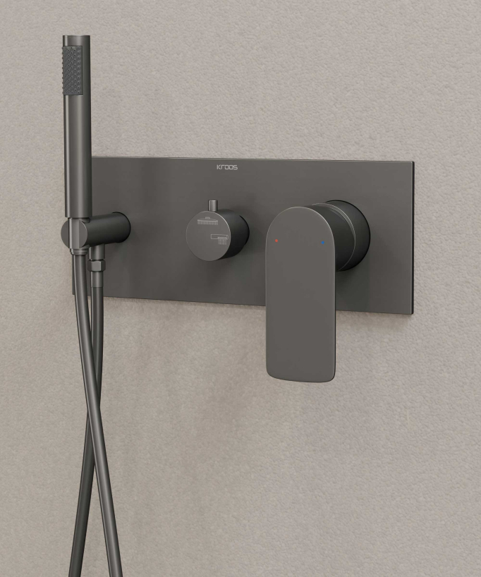 Unterputz-Duschsäule, 2 Funktionen, Gunmetal – Nunki