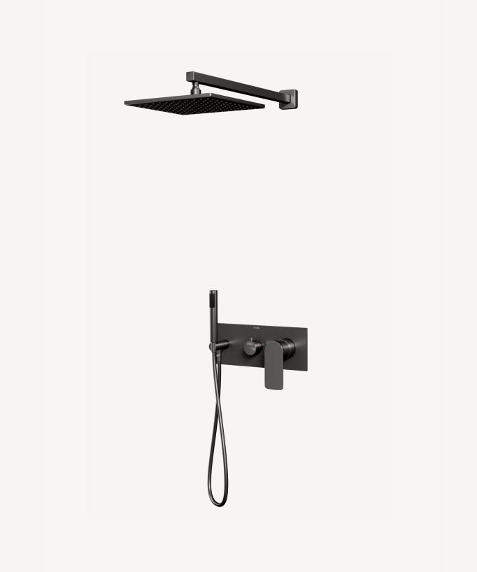 Unterputz-Duschsäule, 2 Funktionen, Gunmetal – Nunki